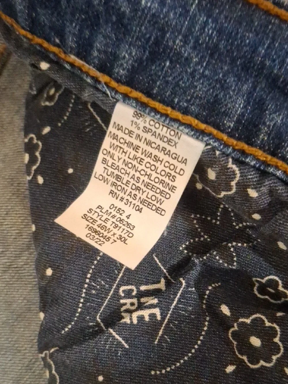 True Craft Men’s Bootcut Blue Denim Jeans size 46 x 30